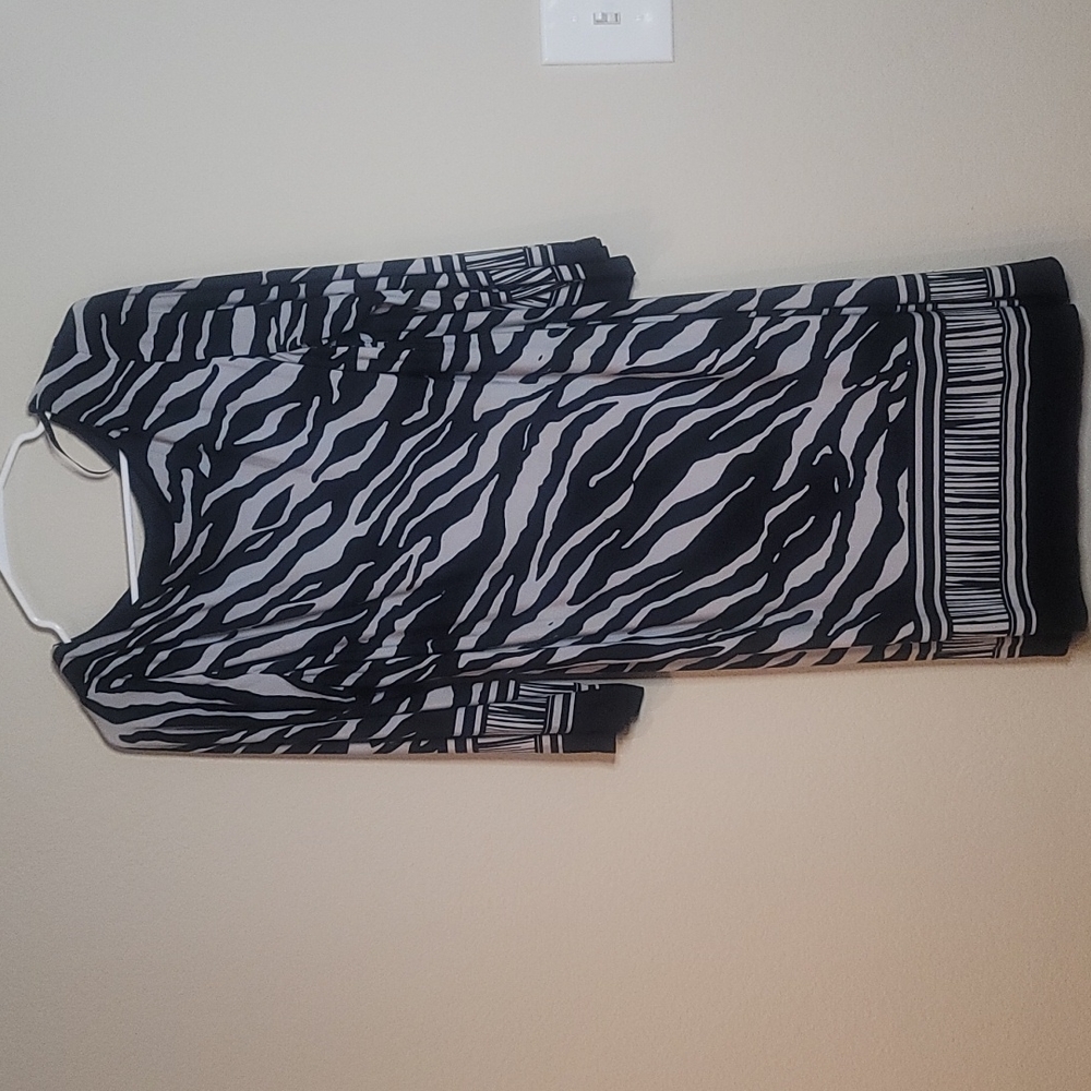 Zebra print knee length dress